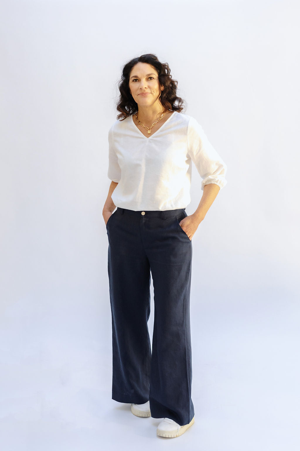 Muse Wide Leg Pant in Midnight