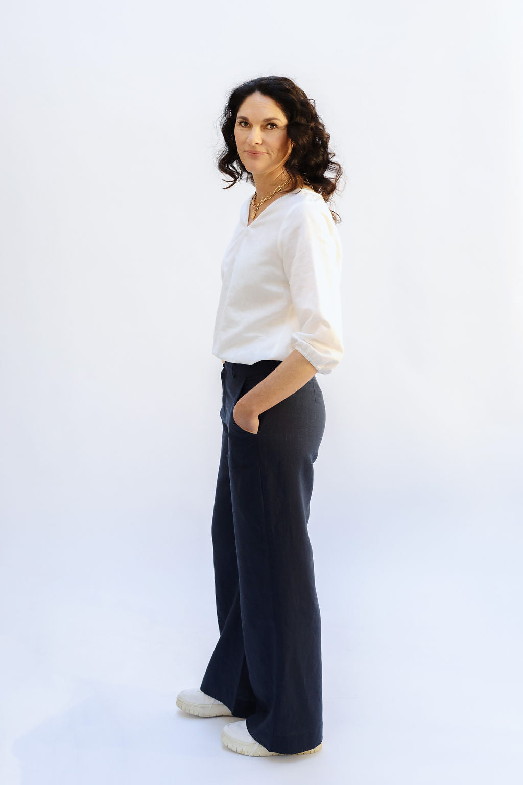 Muse Wide Leg Pant in Midnight