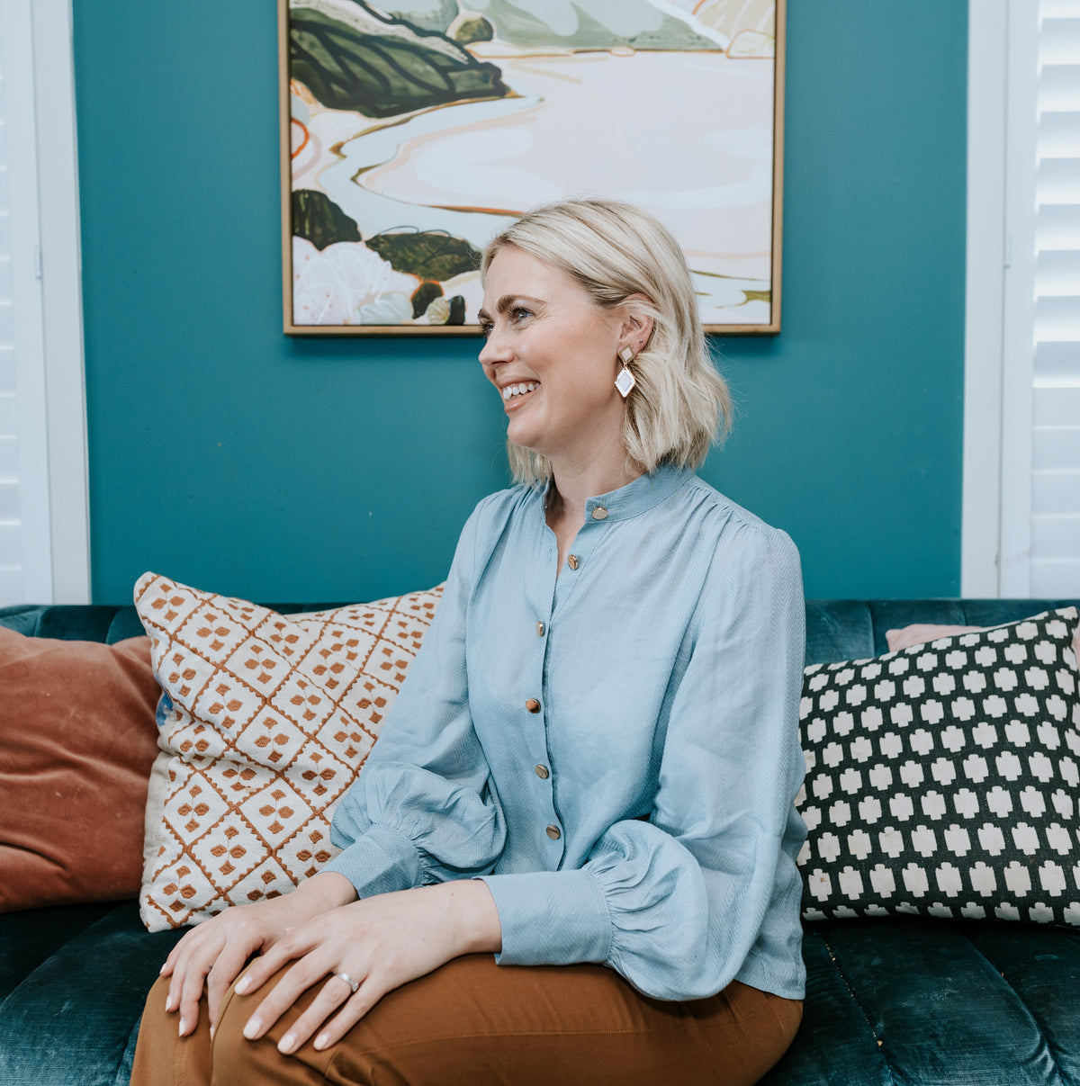 Presence Blouse in Dusted Blue