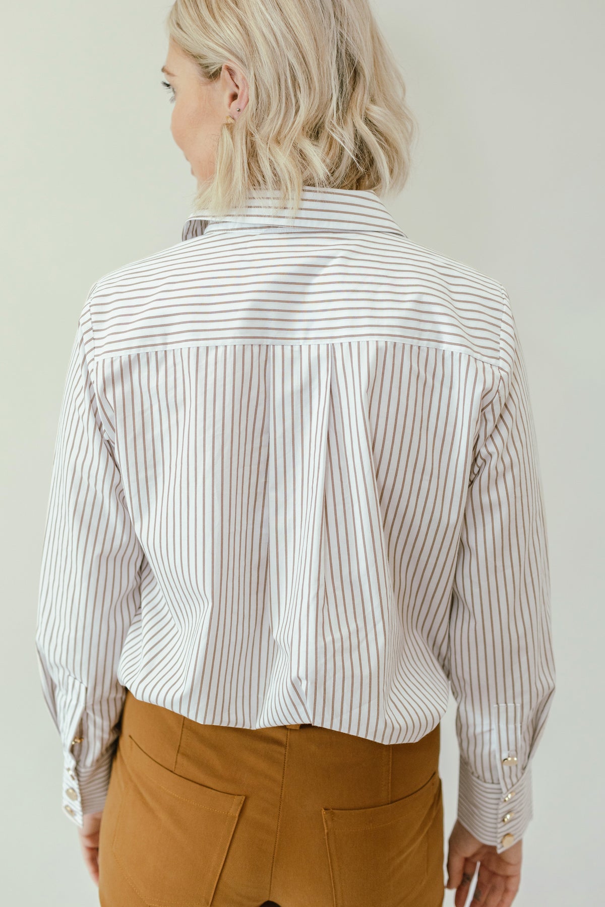 Foundation Shirt in Saddle & White Stripe