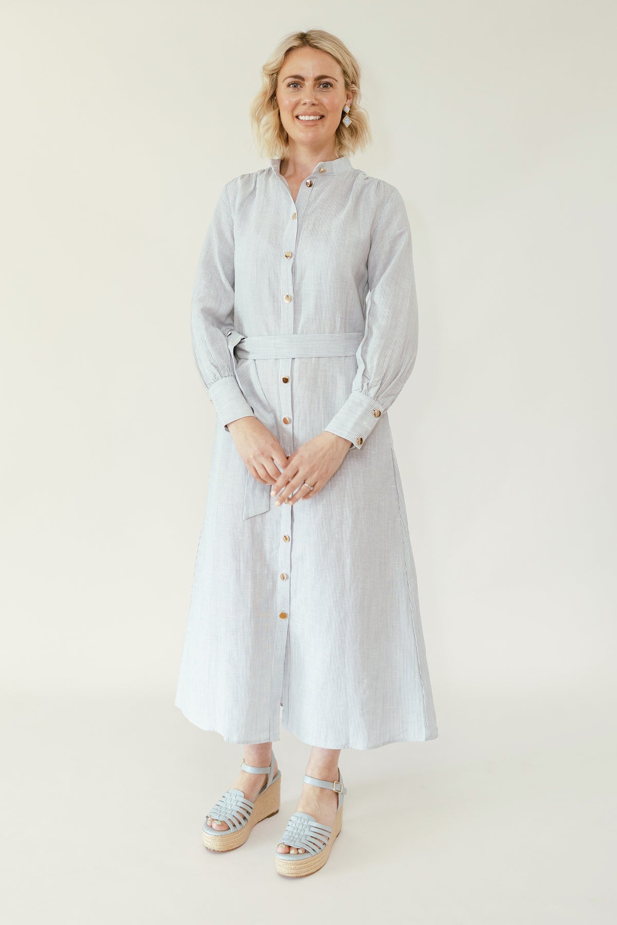 Reign Shirtdress in Dusted Blue & Seasalt Stripe