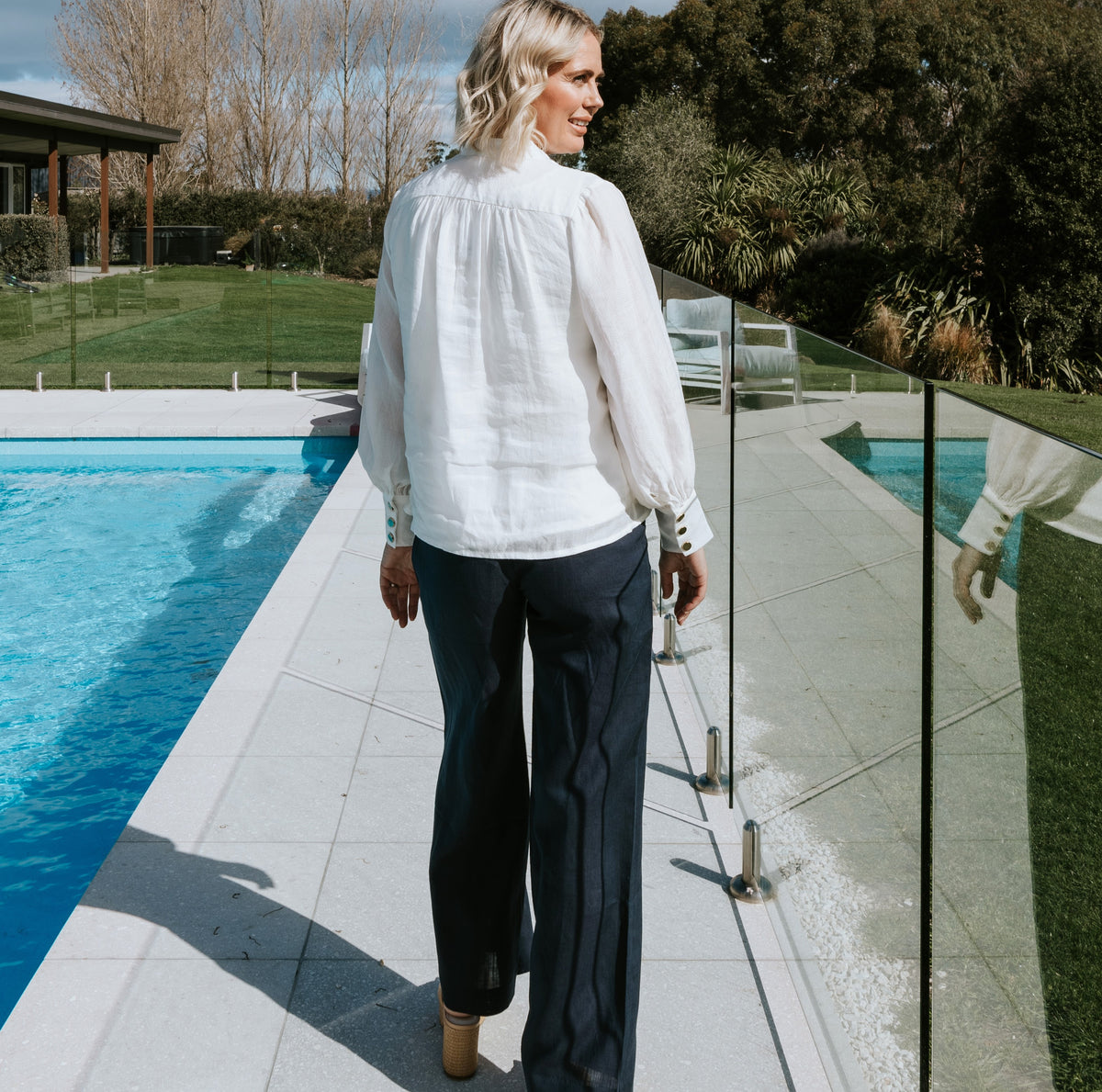 Muse Wide Leg Pant in Midnight